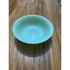 Vintage Jadeite Fire King Oven Ware Jane Ray Ribbed Serving Bowl 8 1/4"